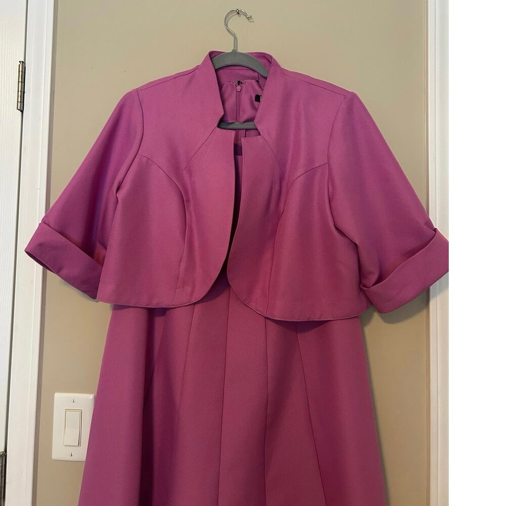 Roaman’s Women’s Plus Size Fit and Flare Suit Dress in Pretty Orchid Size 14W - Picture 3 of 11